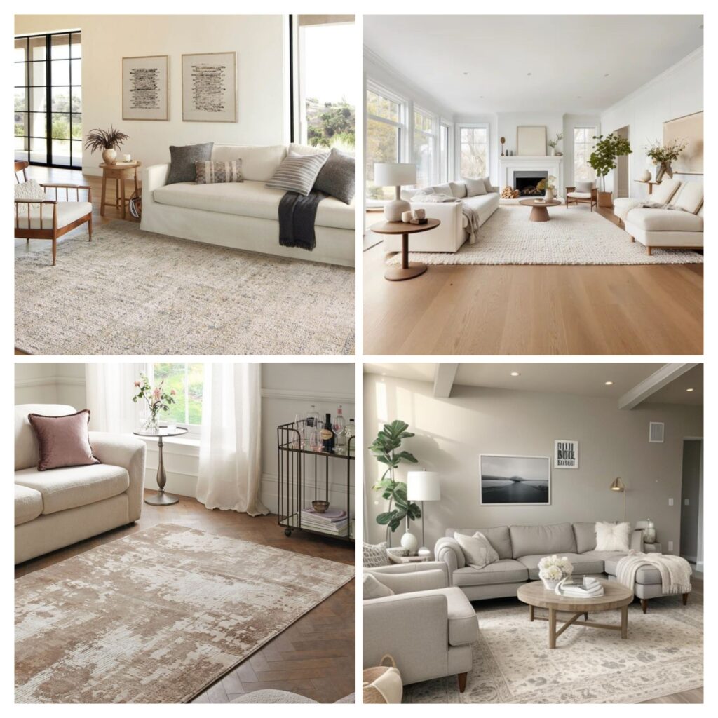 Neutral living room rugs